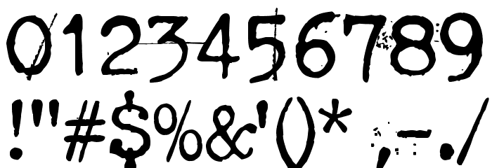 Tahyp-rahy-ter 22 Dirty Dirty Font OTHER CHARS