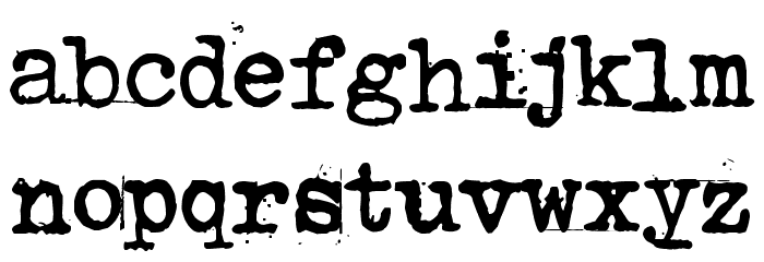 Tahyp-rahy-ter 22 Dirty Dirty Font LOWERCASE
