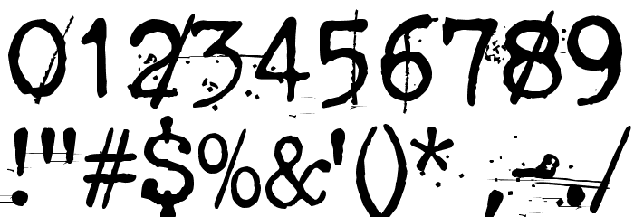 Tahyp-rahy-ter 22 Very Dirty Very dirty Font OTHER CHARS