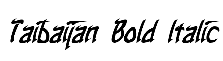 Taibaijan Bold Italic Font