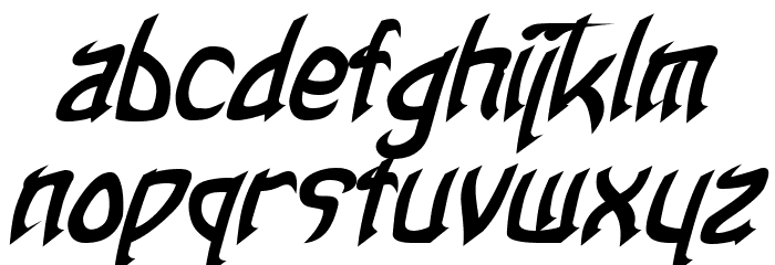 Taibaijan Bold Italic Font LOWERCASE