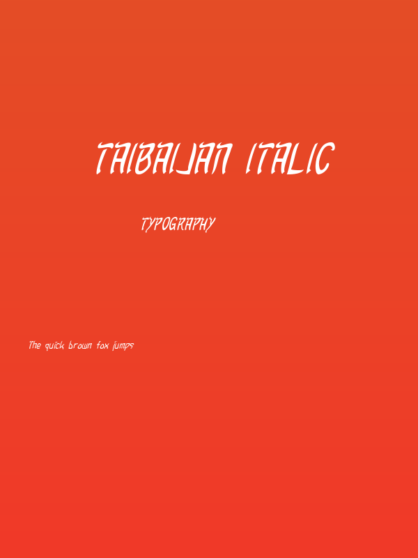 Taibaijan Italic Poster