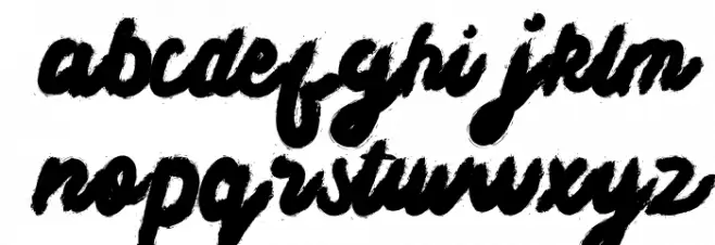 Taifun Script  Schriftart Kleinbuchstaben