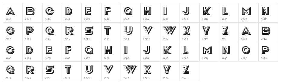 Taiga Regular Character Map