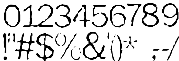 Tainted Font OTHER CHARS