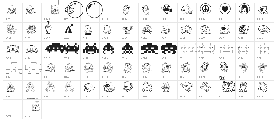 Taito All Stars Character Map