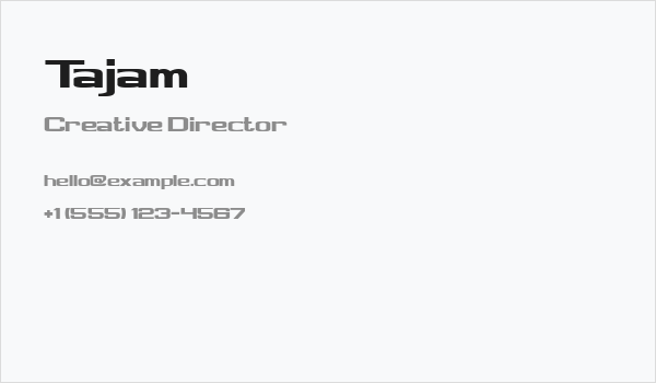 Tajam Business Card