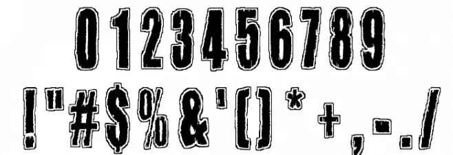 One hour per second 2 フォント その他の文字