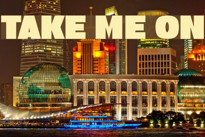 Take Me On Font examples