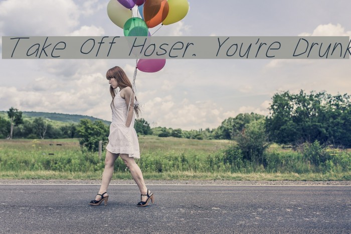 Take Off Hoser, You're Drunk Font examples