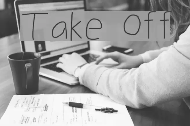 Take Off フォント examples