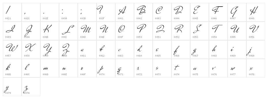 Take a Pebble Character Map