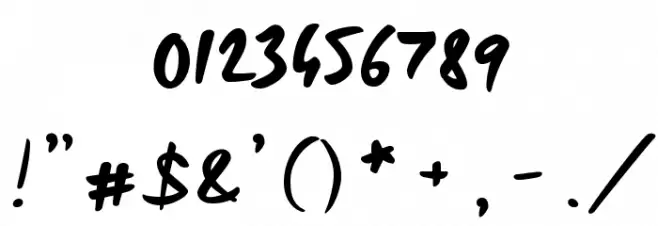 Take it Easy Font OTHER CHARS