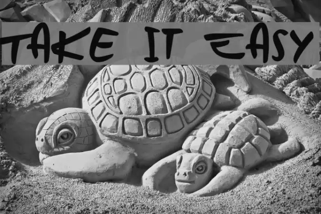 Take it Easy Font examples