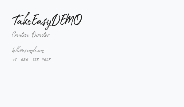 TakeEasyDEMO Business Card