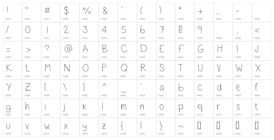 TakeMeOut Character Map