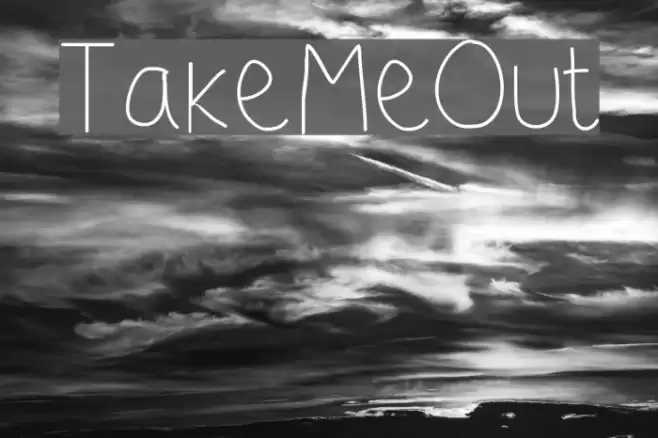 TakeMeOut Font examples