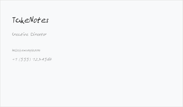 TakeNotes Business Card