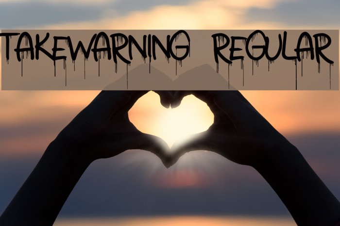 TakeWarning-Regular Font examples