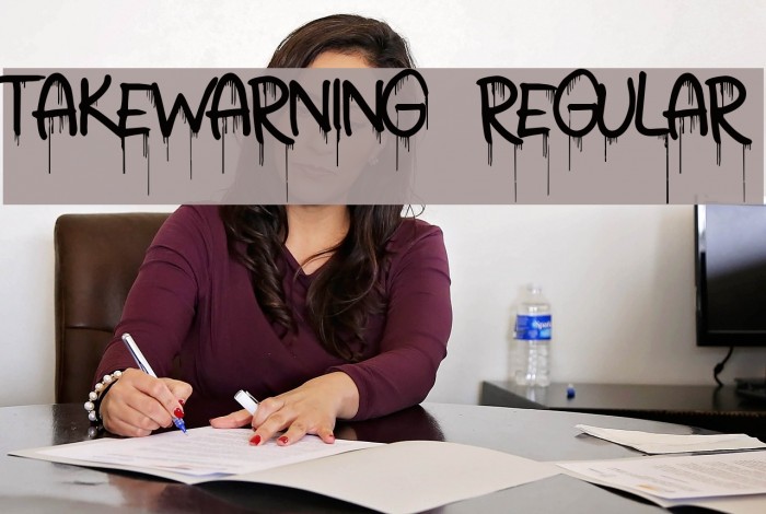 TakeWarning-Regular Font examples