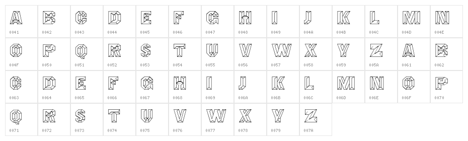 Taken Regular Character Map