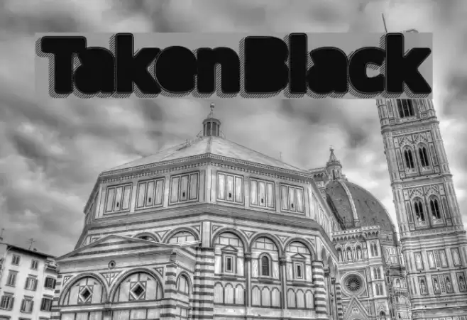 TakenBlack Font examples