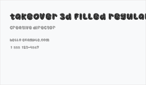 Takeover 3D Filled Regular Business Card