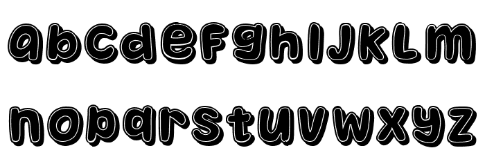 Takeover 3D Filled Regular Font LOWERCASE