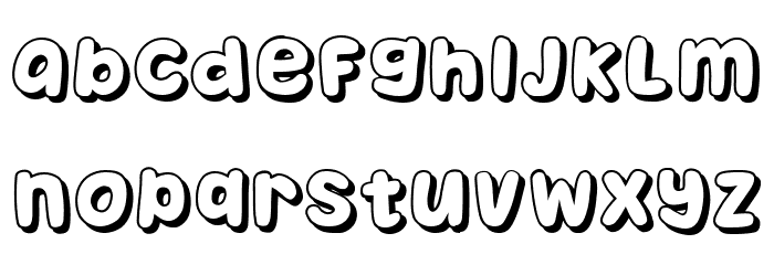 Takeover 3D Regular Font LOWERCASE