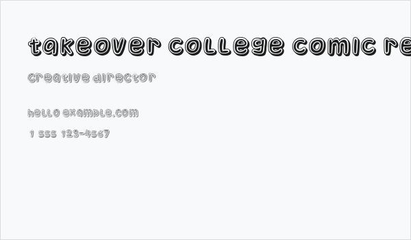 Takeover College Comic Regular Business Card