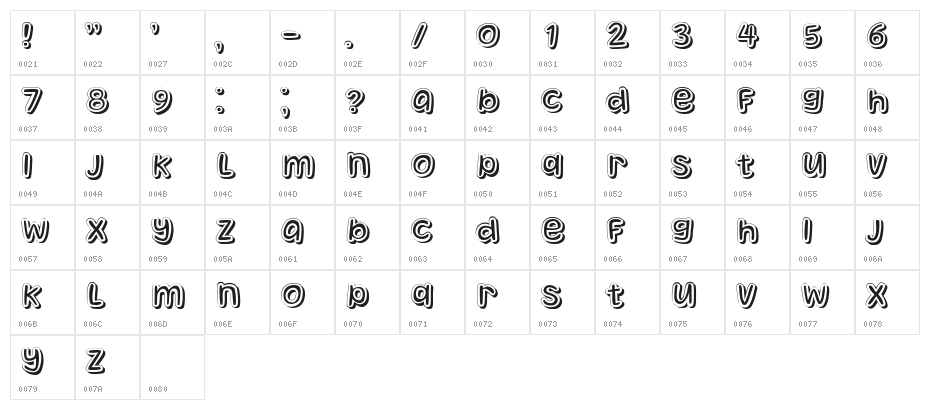 Takeover College Regular Character Map