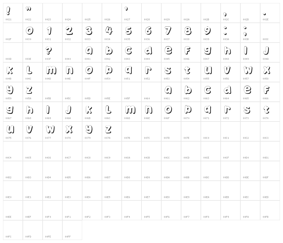Takeover Shadow Regular Character Map