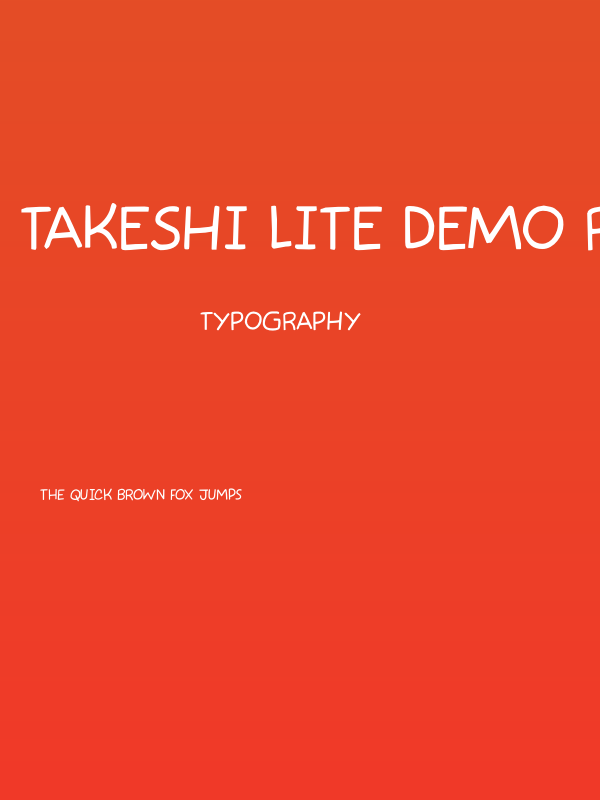 Takeshi Lite DEMO Regular Poster