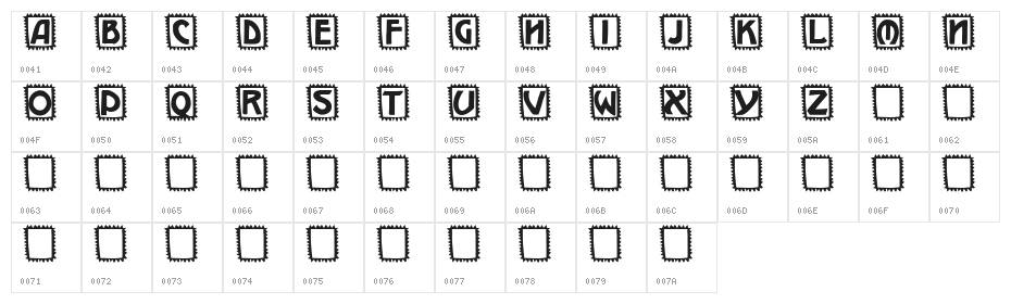Takker Character Map