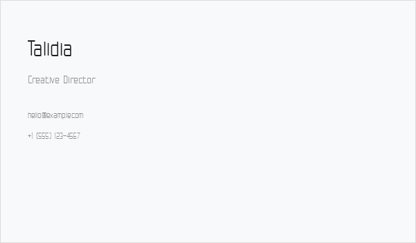 Talidia Business Card