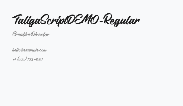 TaligaScriptDEMO-Regular Business Card