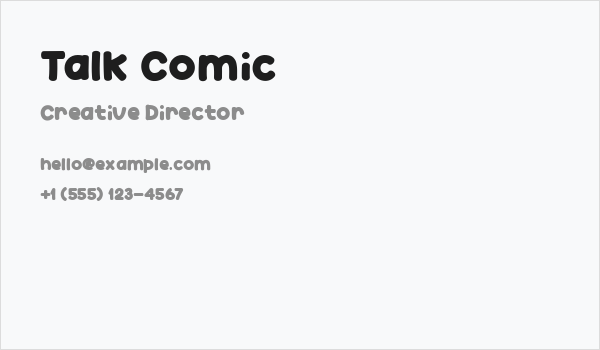 Talk Comic Business Card