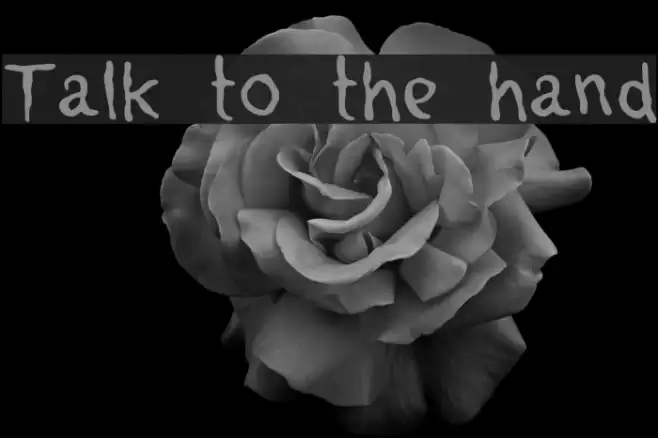 Talk to the hand Font examples