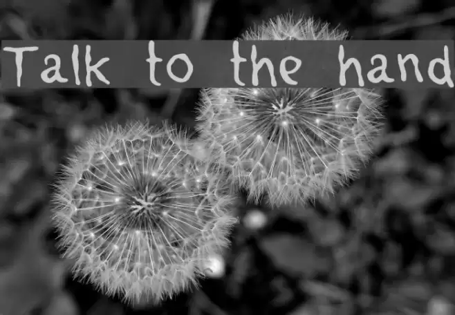 Talk to the hand Font examples