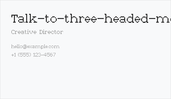 Talk-to-three-headed-monkey Regular Business Card