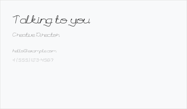 Talking to you Business Card