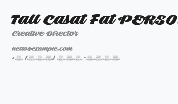 Tall Casat Fat PERSONAL USE Business Card