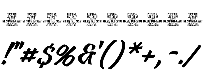Tall Casat Light PERSONAL USE Font OTHER CHARS