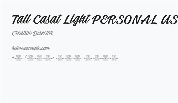 Tall Casat Light PERSONAL USE Business Card