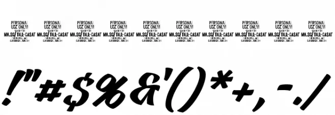 Tall Casat Med PERSONAL USE Font OTHER CHARS