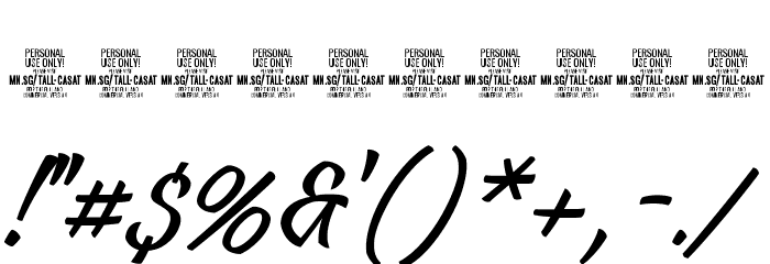 Tall Casat Thin PERSONAL USE Font OTHER CHARS