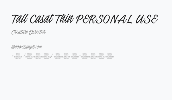 Tall Casat Thin PERSONAL USE Business Card
