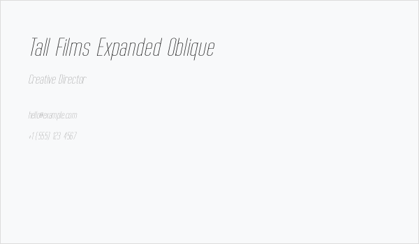 Tall Films Expanded Oblique Business Card