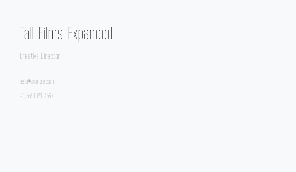 Tall Films Expanded Business Card