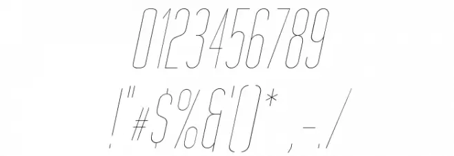 Tall Films Fine Oblique Шрифта ДРУГИЕ символов